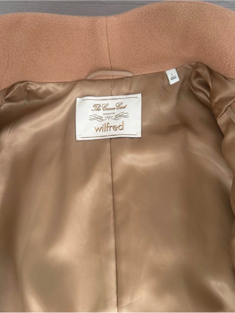 WILFRED Aritzia Cocoon Coat – Camel – Knee Length- Size L - Picture 4 of 4
